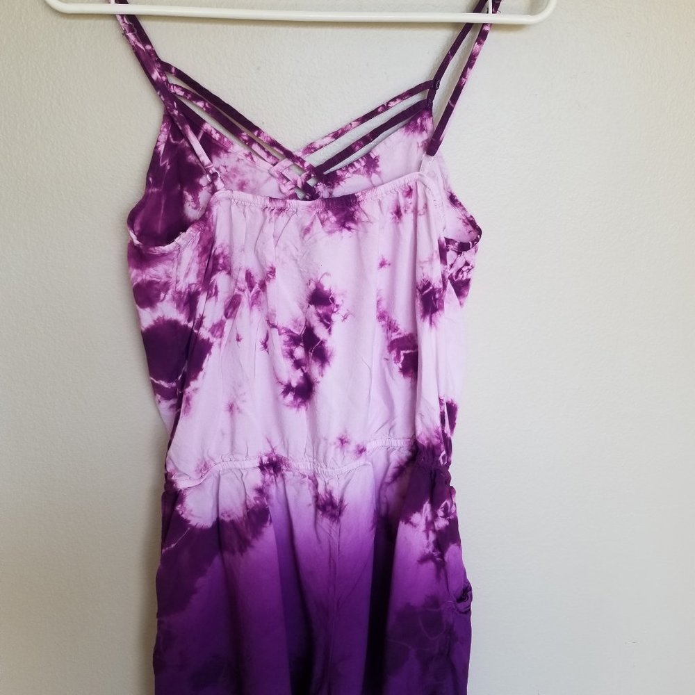 Purple Tie-Dye Women's Romper - Picture 3 of 6
